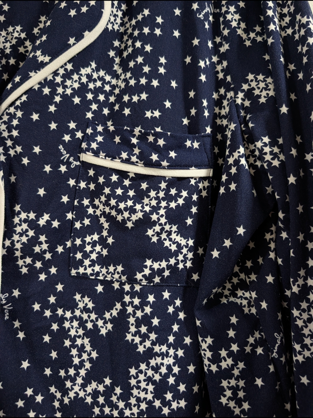 Simply Vera Vera Wang Navy and White Star-Print Pajama Set - Picture 5 of 11